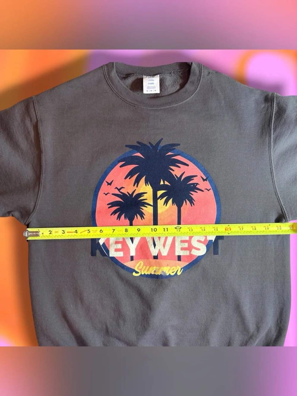 KEY WEST Crewneck Sweatshirt in Charcoal Gray